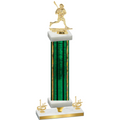 Premium Single Green Glacier First Place Lacrosse Trophy