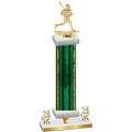 Premium Single Green Glacier Year Lacrosse Trophy