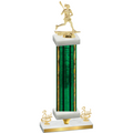 Premium Single Green Glacier Third Place Lacrosse Trophy