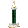Premium Single Green Glacier Year Lacrosse Trophy