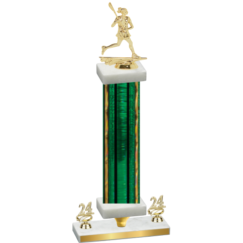 Premium Single Green Glacier Year Lacrosse Trophy