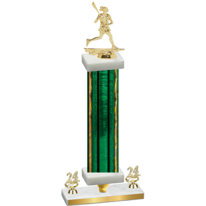 Premium Single Green Glacier Year Lacrosse Trophy