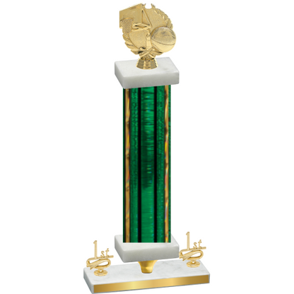 Premium Single Green Glacier First Place Basketball Trophy