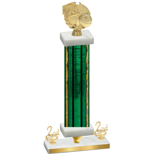 Premium Single Green Glacier Second Place Basketball Trophy