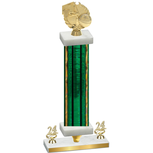 Premium Single Green Glacier Year Basketball Trophy