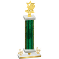 Premium Single Green Glacier Third Place Pickleball Trophy