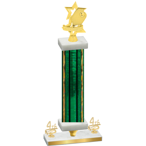 Premium Single Green Glacier Fourth Place Pickleball Trophy