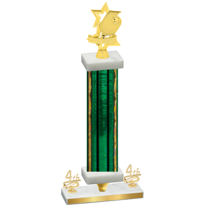 Premium Single Green Glacier Fourth Place Pickleball Trophy