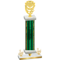 Premium Single Green Glacier Third Place Pickleball Trophy