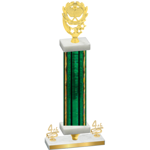 Premium Single Green Glacier Fourth Place Pickleball Trophy