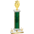 Premium Single Green Glacier Second Place Pickleball Trophy