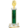 Premium Single Green Glacier Year Pickleball Trophy
