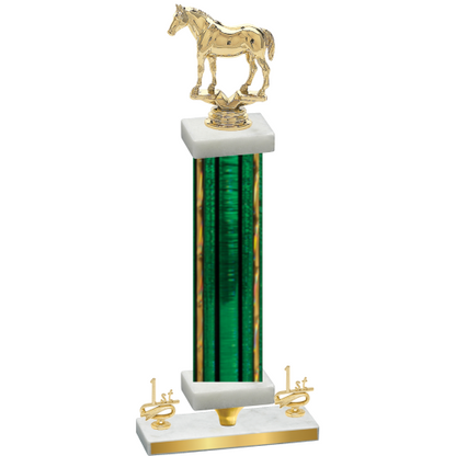 Premium Single Green Glacier First Place Horses Trophy