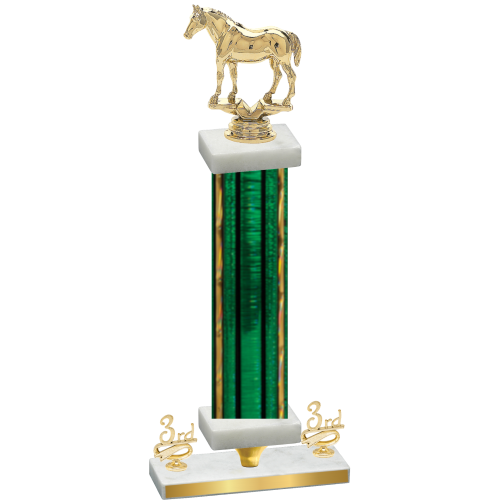 Premium Single Green Glacier Third Place Horses Trophy