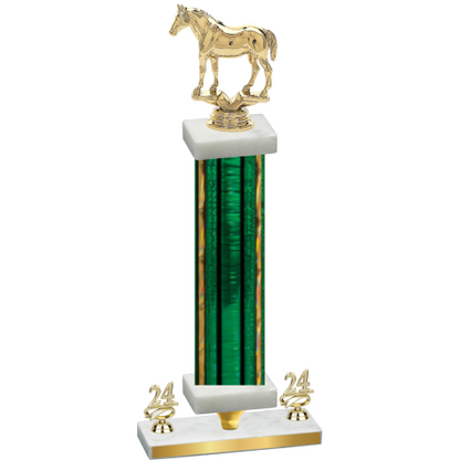 Premium Single Green Glacier Year Horses Trophy