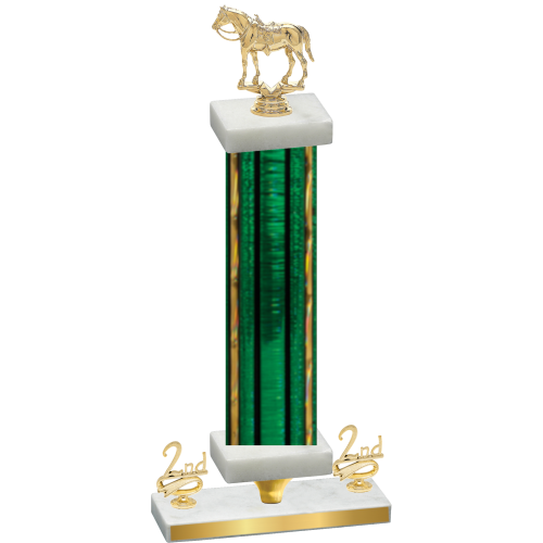 Premium Single Green Glacier Second Place Horses Trophy