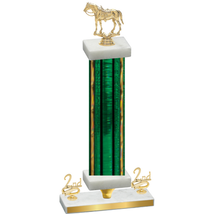 Premium Single Green Glacier Second Place Horses Trophy