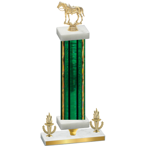 Premium Single Green Glacier Victory Horses Trophy