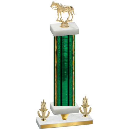 Premium Single Green Glacier Victory Horses Trophy