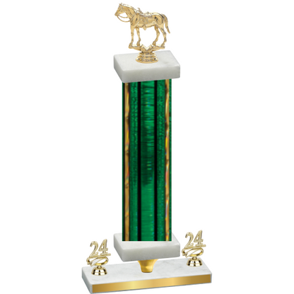 Premium Single Green Glacier Year Horses Trophy