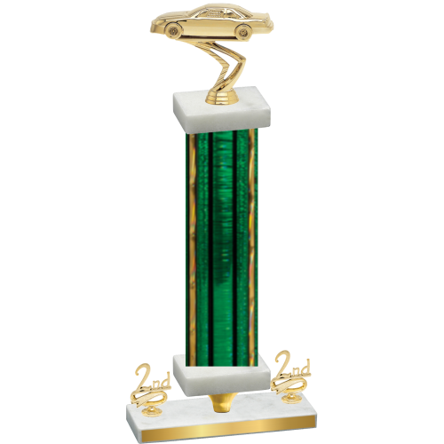 Premium Single Green Glacier Second Place Cars Trophy