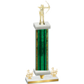 Premium Single Green Glacier Third Place Archery Trophy