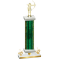 Premium Single Green Glacier First Place Archery Trophy