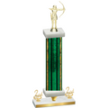 Premium Single Green Glacier Second Place Archery Trophy