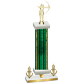 Premium Single Green Glacier Victory Archery Trophy