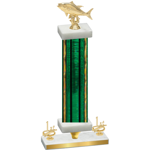 Premium Single Green Glacier First Place Fishing Trophy
