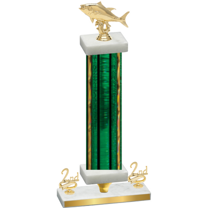 Premium Single Green Glacier Second Place Fishing Trophy