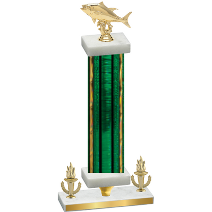 Premium Single Green Glacier Victory Fishing Trophy