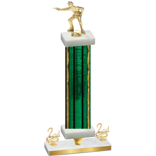 Premium Single Green Glacier Second Place Shooter Trophy