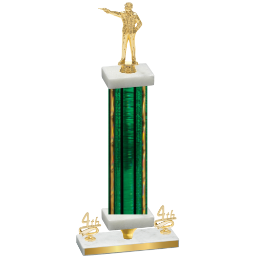 Premium Single Green Glacier Fourth Place Shooter Trophy