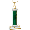 Premium Single Green Glacier First Place Weights Trophy