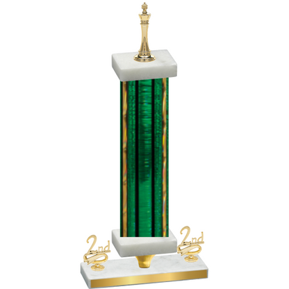 Premium Single Green Glacier Second Place Chess Trophy