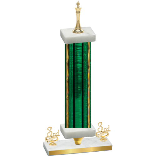 Premium Single Green Glacier Third Place Chess Trophy