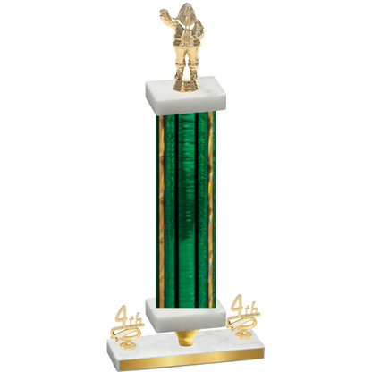 Premium Single Green Glacier Fourth Place Holiday Trophy