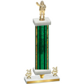 Premium Single Green Glacier Year Holiday Trophy