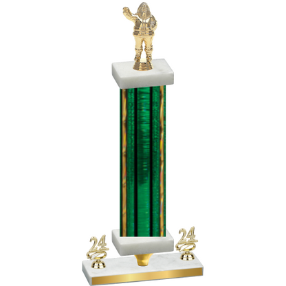 Premium Single Green Glacier Year Holiday Trophy