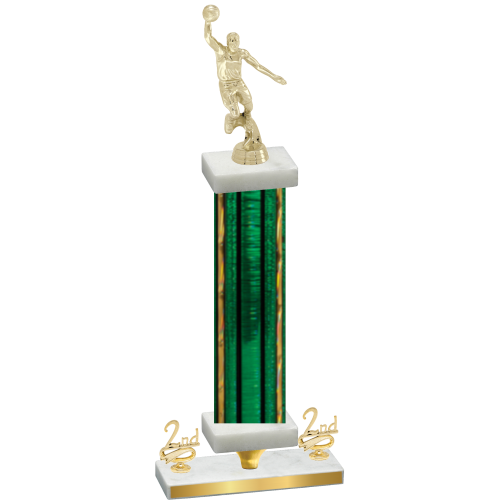 Premium Single Green Glacier Second Place Basketball Trophy