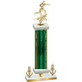 Premium Single Green Glacier Victory Flag Football Trophy