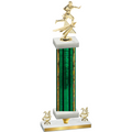 Premium Single Green Glacier Year Flag Football Trophy