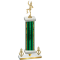 Premium Single Green Glacier Victory Majorette Trophy