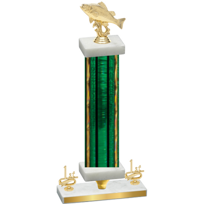 Premium Single Green Glacier First Place Fishing Trophy