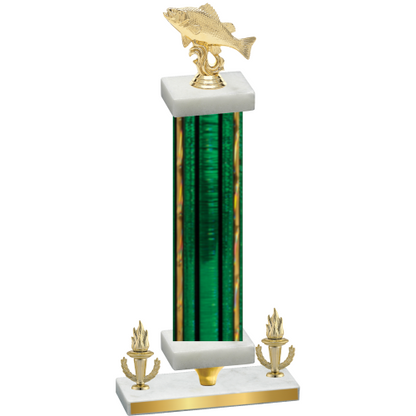 Premium Single Green Glacier Victory Fishing Trophy