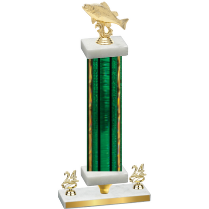 Premium Single Green Glacier Year Fishing Trophy