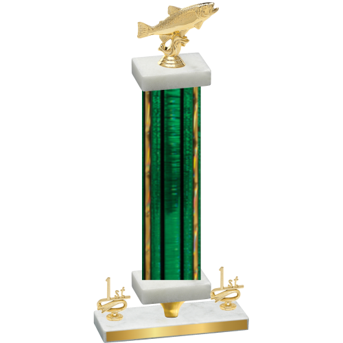 Premium Single Green Glacier First Place Fishing Trophy