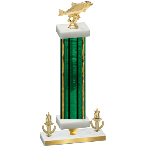 Premium Single Green Glacier Victory Fishing Trophy