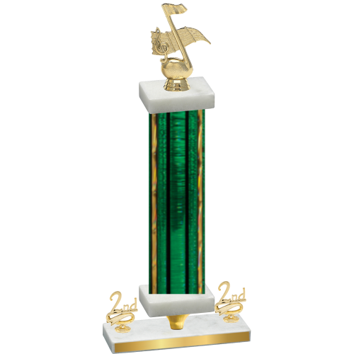Premium Single Green Glacier Second Place Music Trophy